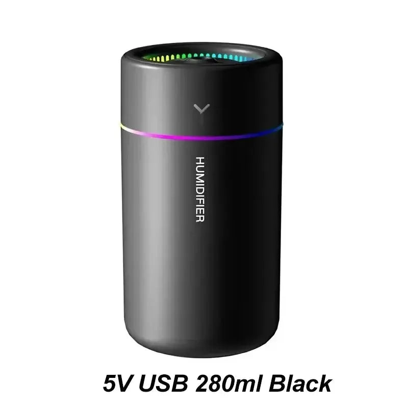 180ML Mini Air Humidifier USB Electric Aroma Diffuser Essential Oil Purifier Aromatherapy Mist Maker Lights For Car Home Bedroom Wesley store