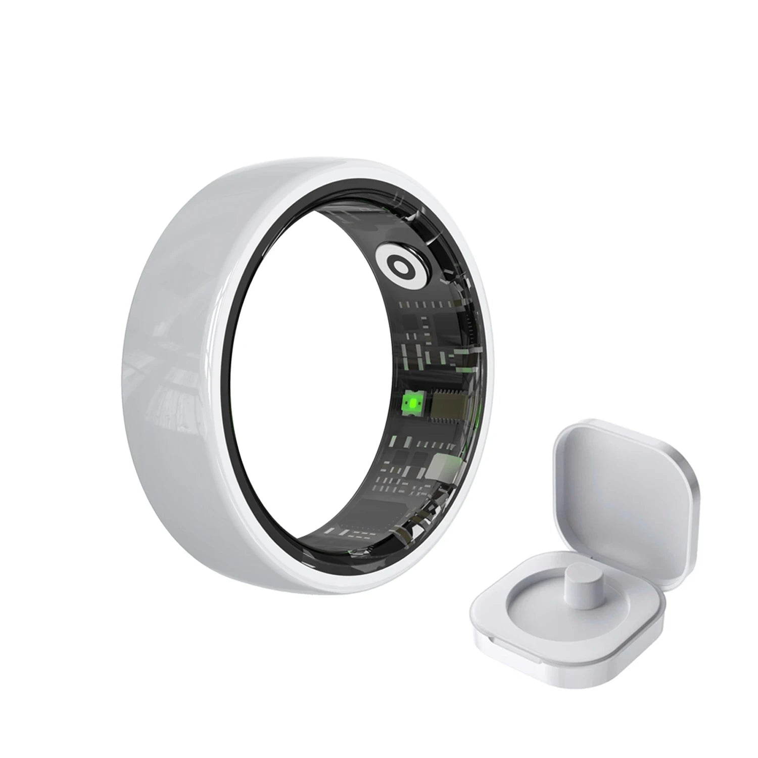 Smart Ring Couple Space Interaction Health and Sleep Monitor Multi Sport Mode Gesture Control 5ATM Waterproof with Charging Case Wesley store