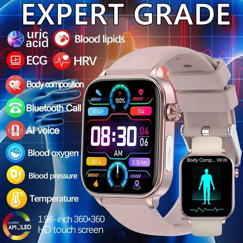 AI Diagnostic Detector Smart Watch Women Blood Lipid and Uric Acid Body Composition Test Women Menstrual Health Tracker 2025 New Wesley store