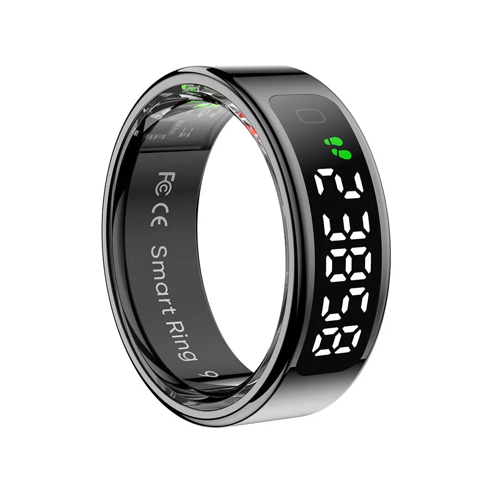New Smart Ring Touch Screen Health Manager Heart Rate/Blood Oxygen Monitor Wireless Charging IP68 5ATM Waterproof for Universal Wesley store