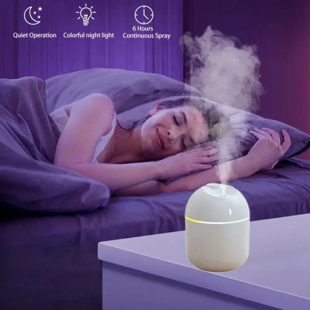 270ML Air Humidifier Cool Mist Aroma Diffuser LED Night Light  power-off protect USB Humidificador For Home Office Wesley store