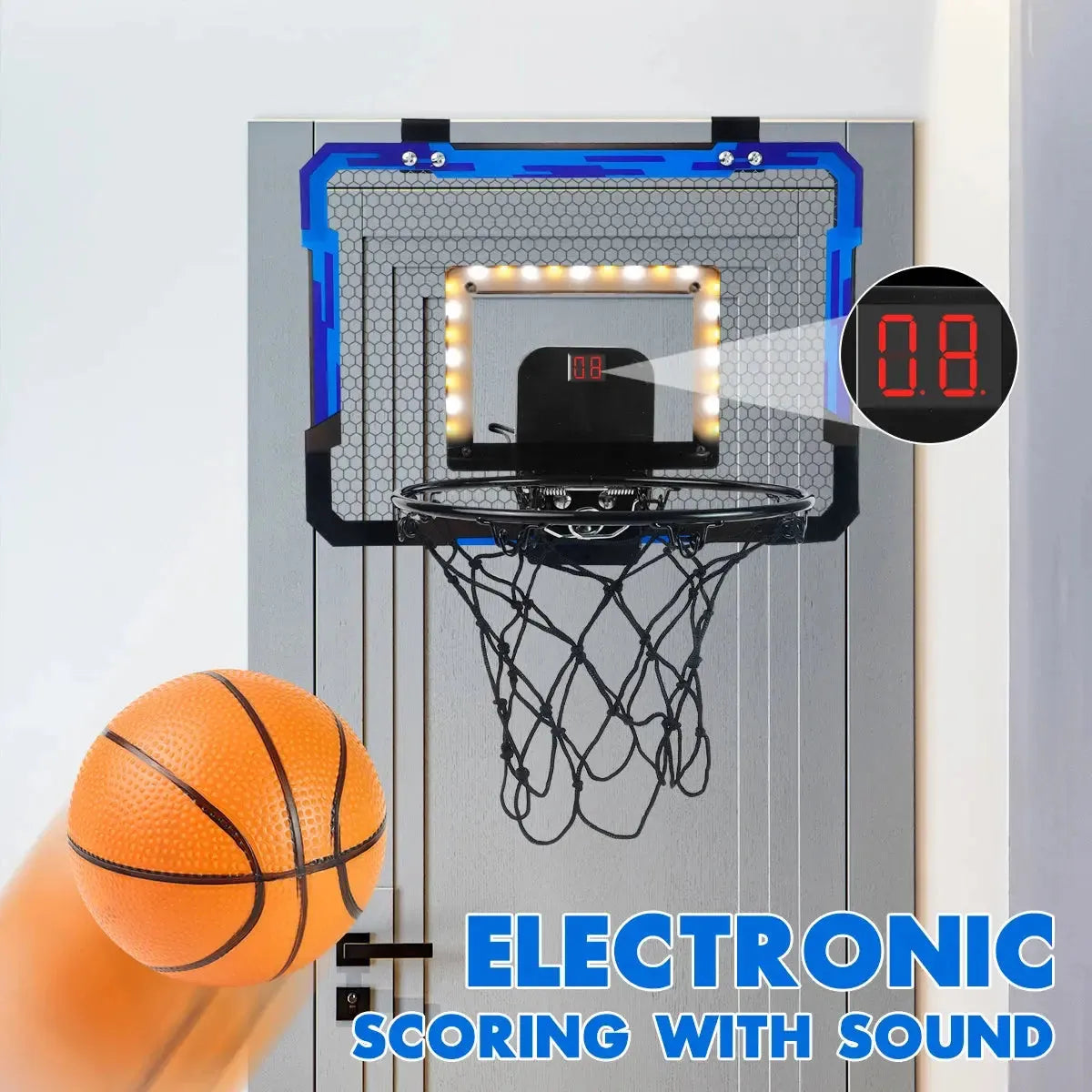 Mini Indoor Basketball Hoop System with Balls over Door Design for Kids & Adults, Office/Bedroom, Halloween/Christmas Wesley store