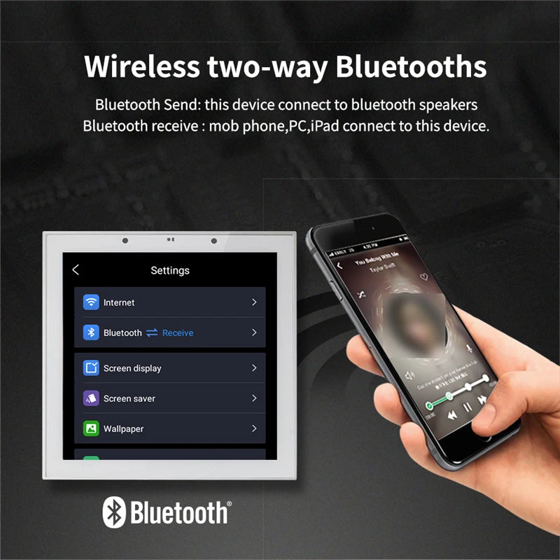 ALEXA Voice Home smart Background music player Bluetooth audio in wall power amplifier android11 system WIFI sound control panel Wesley store