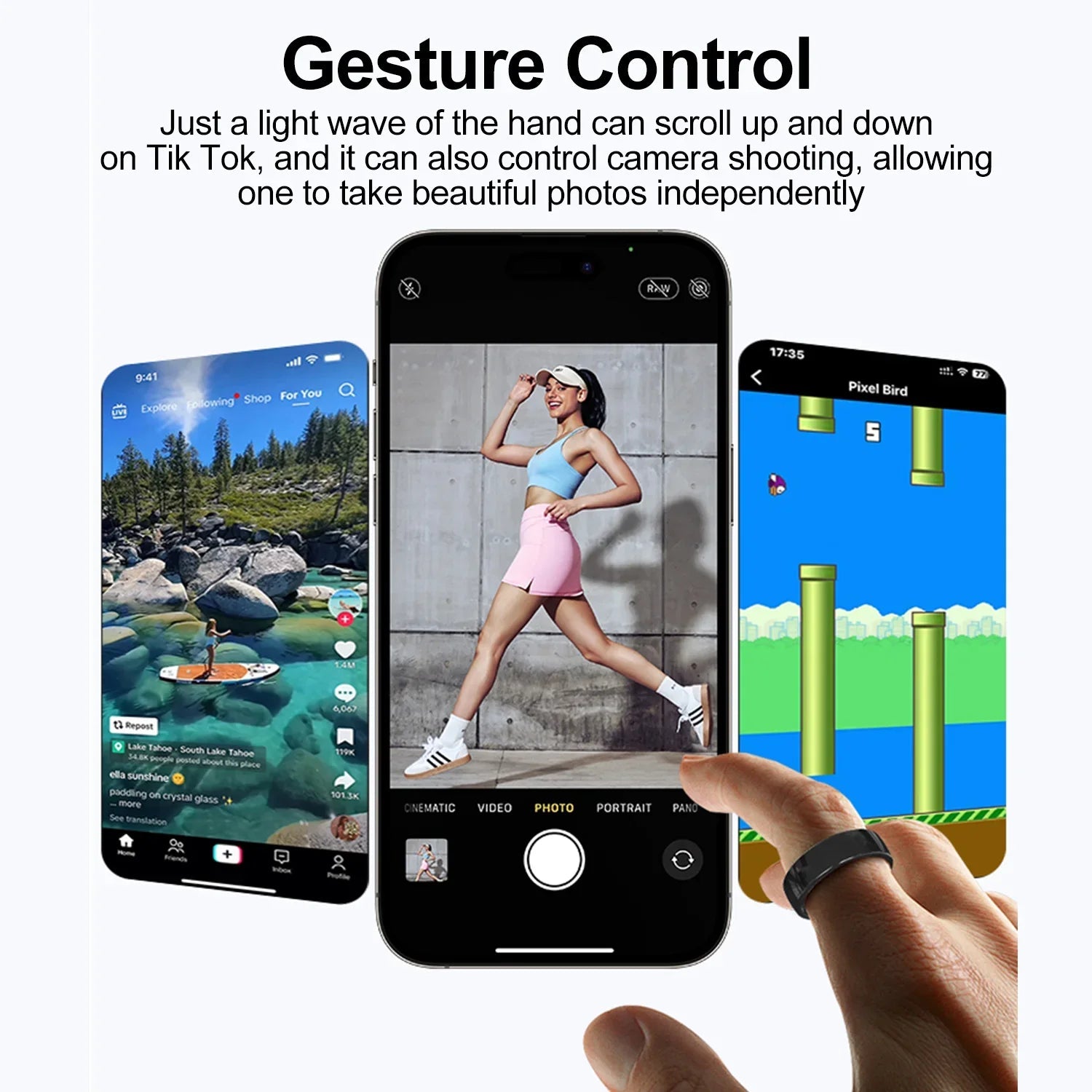 Smart Ring Couple Space Interaction Health and Sleep Monitor Multi Sport Mode Gesture Control 5ATM Waterproof with Charging Case Wesley store