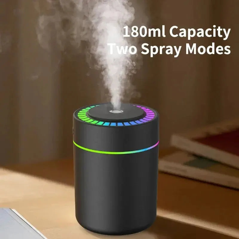 180ML Mini Air Humidifier USB Electric Aroma Diffuser Essential Oil Purifier Aromatherapy Mist Maker Lights For Car Home Bedroom Wesley store