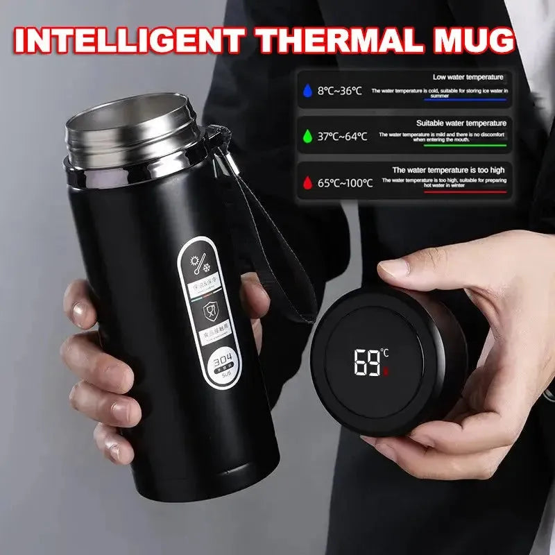 500ML-1Liter Stainless Steel Thermos Bottle with LED Temperature Display Sus304 Tea Water Bottle Vacuum Flask Portable Cups Wesley store