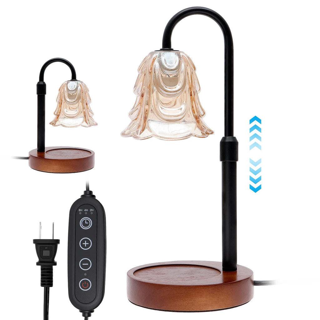 Flower Candle Warmer Lamp with Timer 4 Speed Dimmable Height Adjustable Base House Warming Birthday Gifts New Home Decor Wesley store