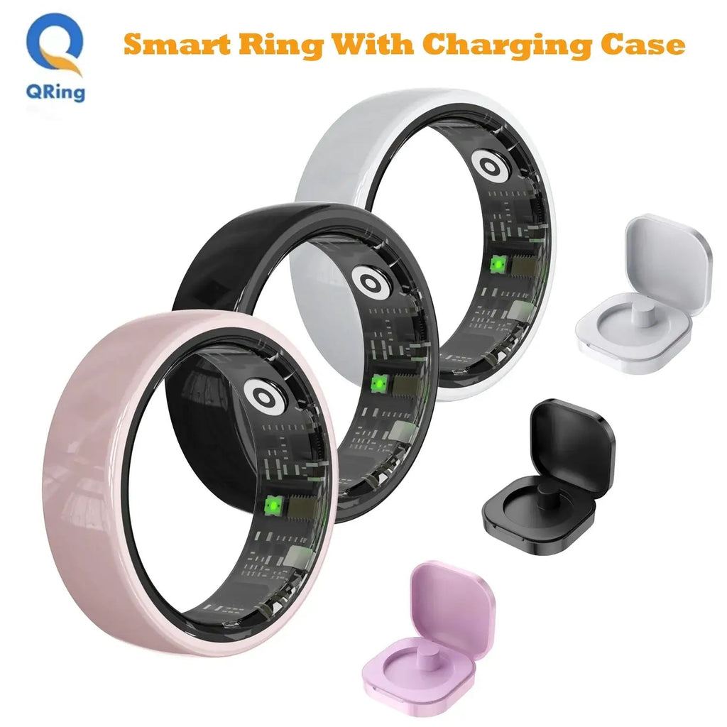 Smart Ring Couple Space Interaction Health and Sleep Monitor Multi Sport Mode Gesture Control 5ATM Waterproof with Charging Case Wesley store