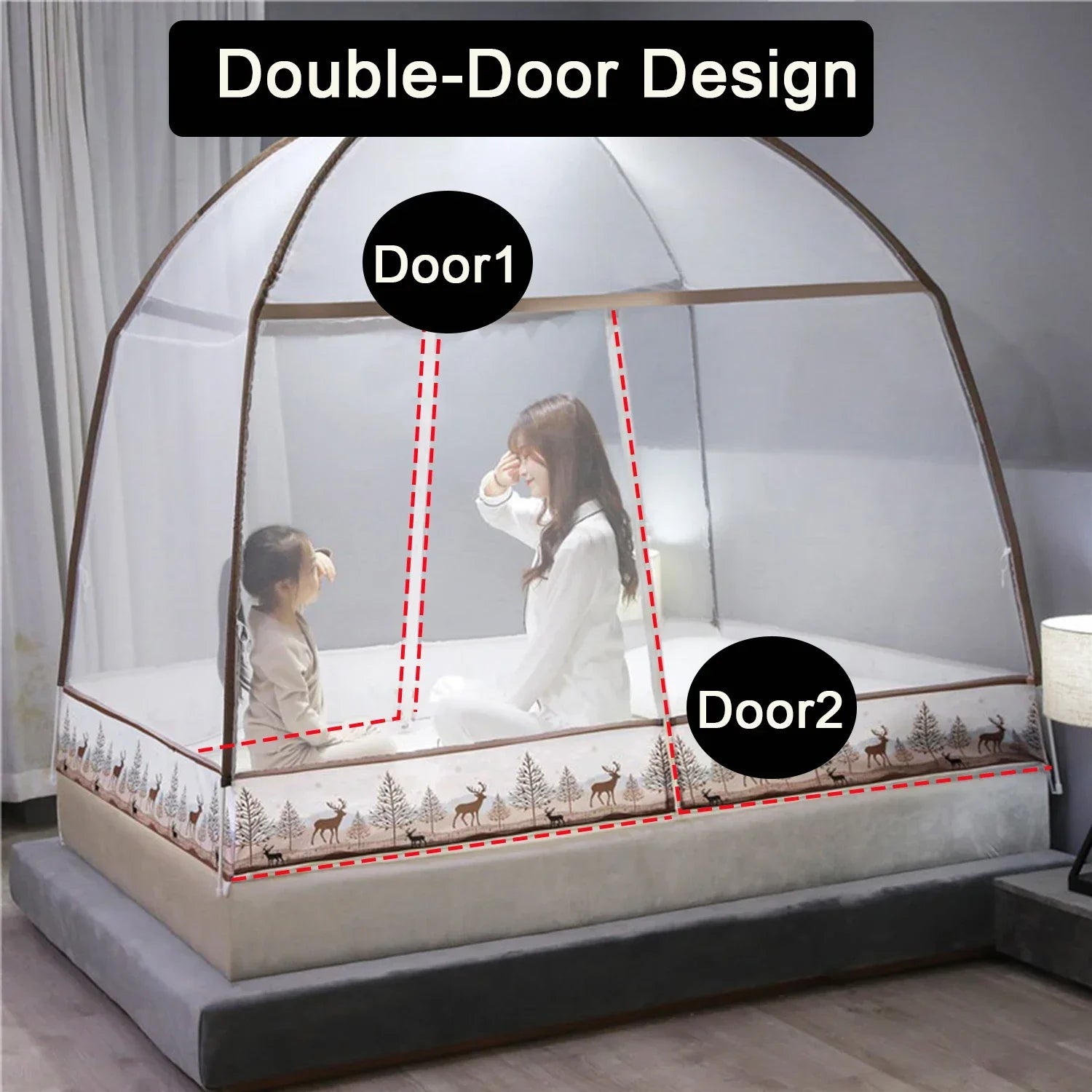 Breathable Mosquito Net Pop Up Double Door Tent for Summer Camping Bedroom Foldable Student Dormitory Mosquiteros Para Cama 모기