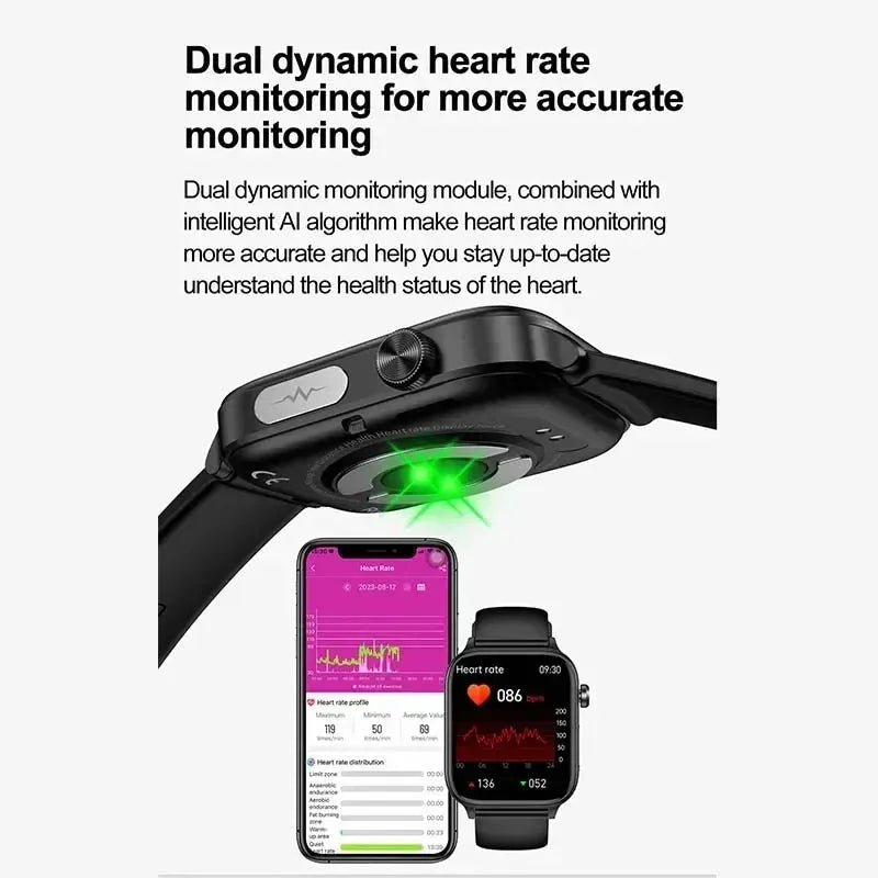 AI Diagnostic Detector Smart Watch Women Blood Lipid and Uric Acid Body Composition Test Women Menstrual Health Tracker 2025 New Wesley store