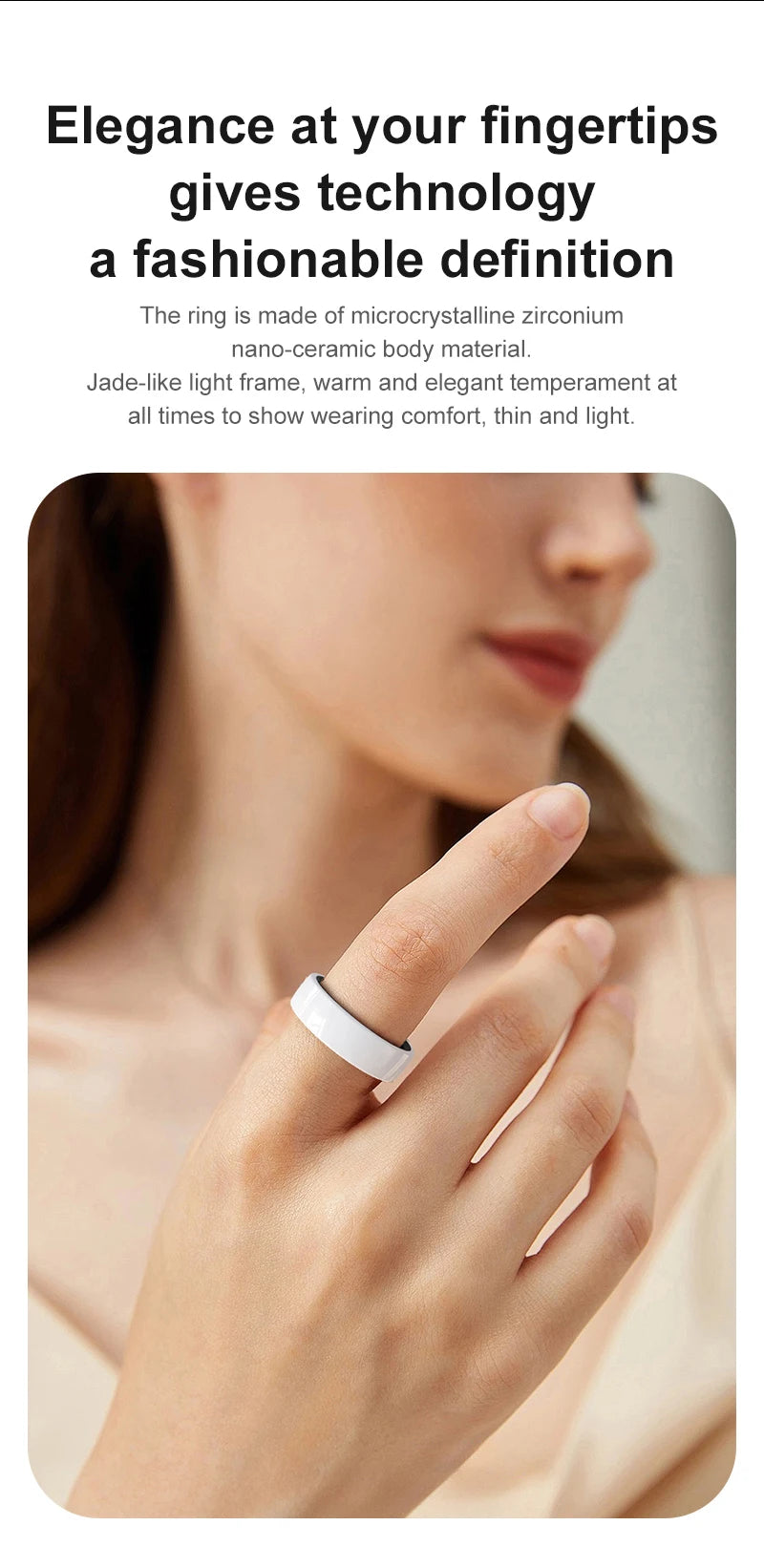 Smart Ring Couple Space Interaction Health and Sleep Monitor Multi Sport Mode Gesture Control 5ATM Waterproof with Charging Case Wesley store